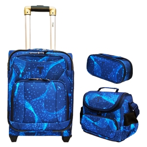 Set de Mochila Tigo con ruedas diseño azul noche