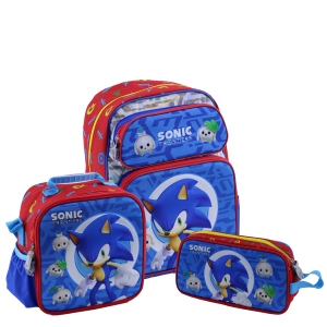 Set Mochila escolar shinny Sonic modelo Magic