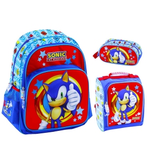 Set Mochila 3 bolsillos Sonic erizo modelo Magic