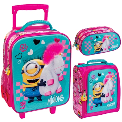 Set de Mochila Minions para niña Tamaño Oficio