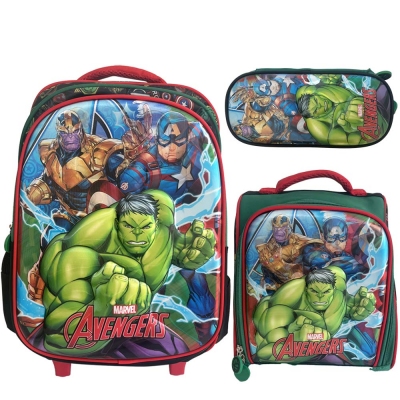 Set de 3 piezas Mochila + Lonchera + cartuchera Avenger