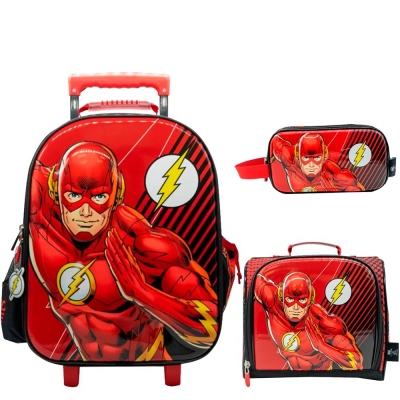 Mochila Maleta escolar Flash set de 3 piezas